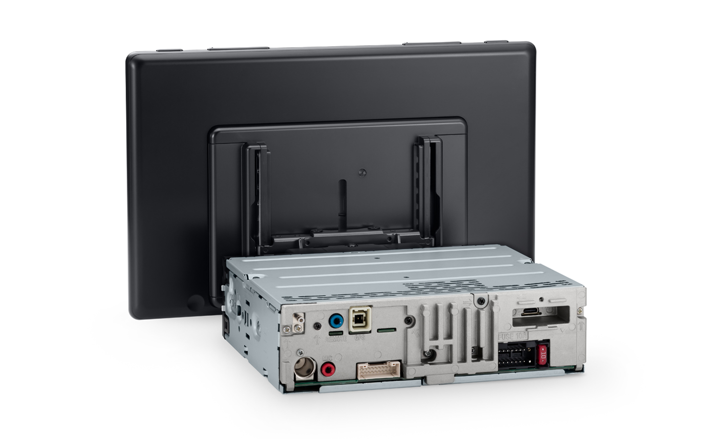 Obrázok zadnej časti modelu XAV-9550ES so zvýraznením konštrukcie